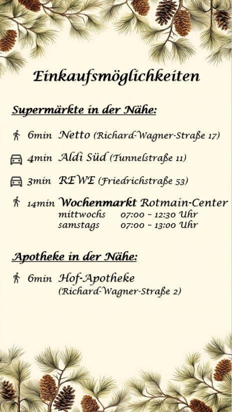Modernes 2-Zimmer Themen-Apartment Im Zentrum Bayreuth Eksteriør bilde